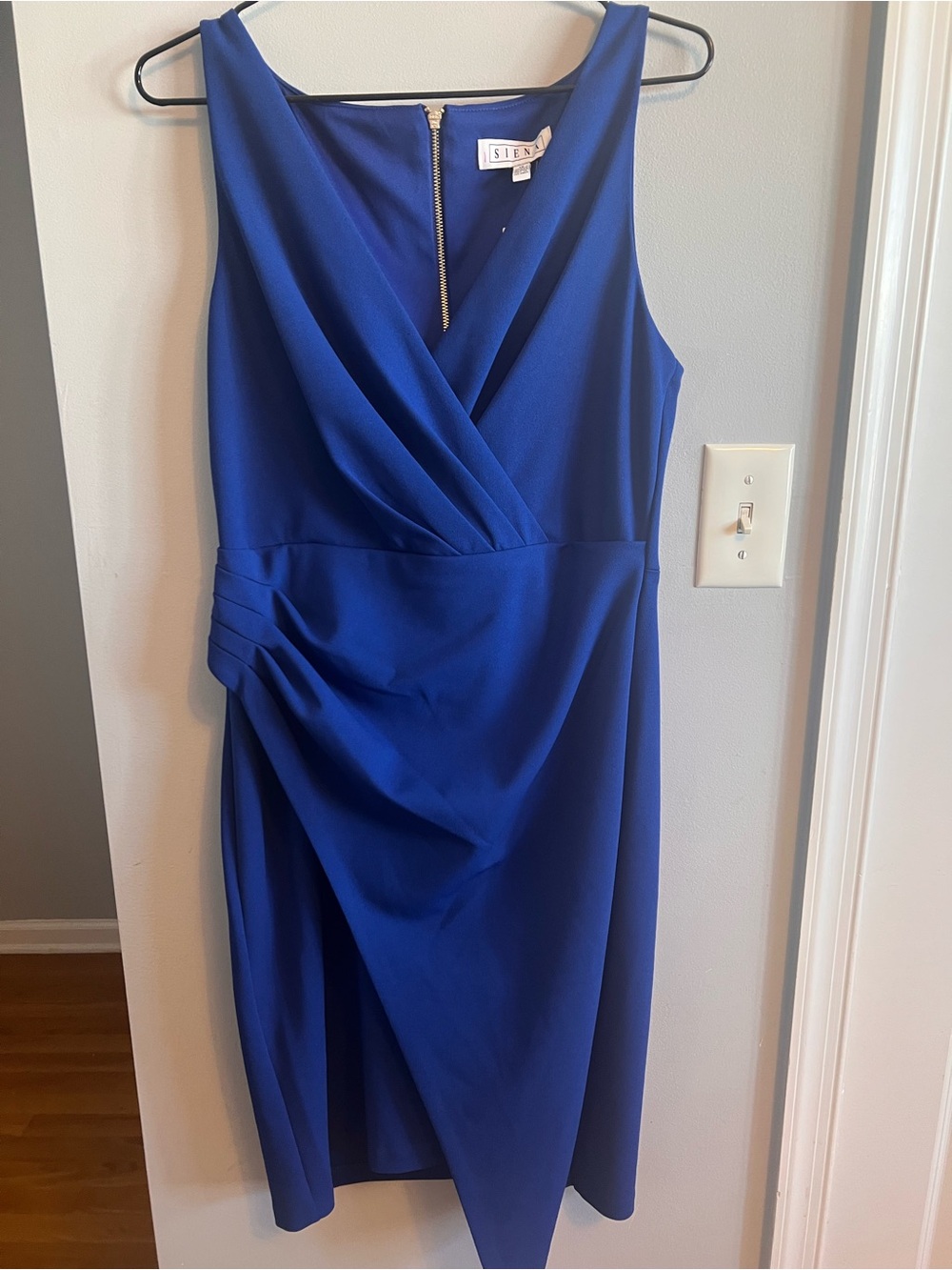 Siena Royal Blue Draped Midi Dress
